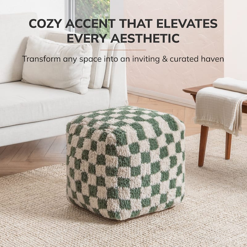 Jani 20-inch Ottoman Pouf - Handcrafted Handmade Ottoman for Seating, Footrest, Home Decor for Living Room, Bedroom