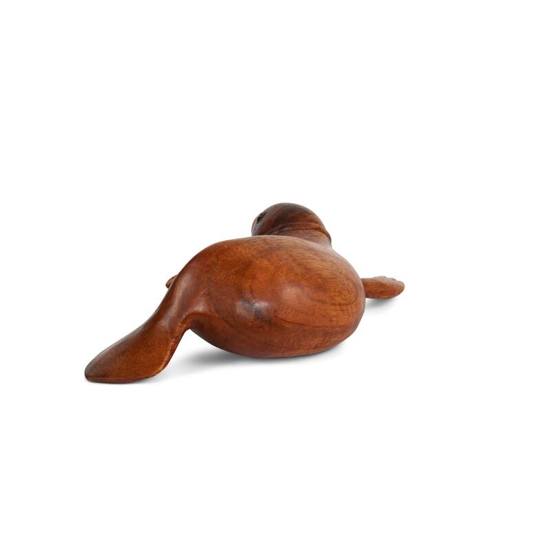 Hand Carved Sea Lion Figurine, Wood Sculpture Coastal Decor, Sitting Seal Statue
