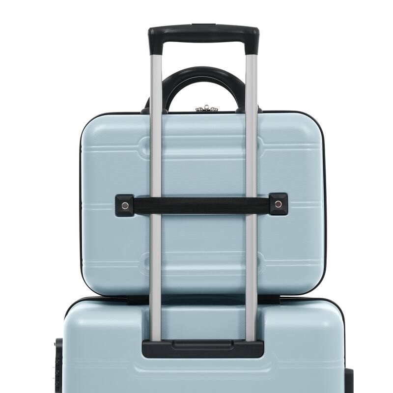 6 Piece Luggage Set, with Double Spinner Wheels Handle Password Lock, 14 IN Cosmetic Case 20/24/28 IN Luggages with Bag