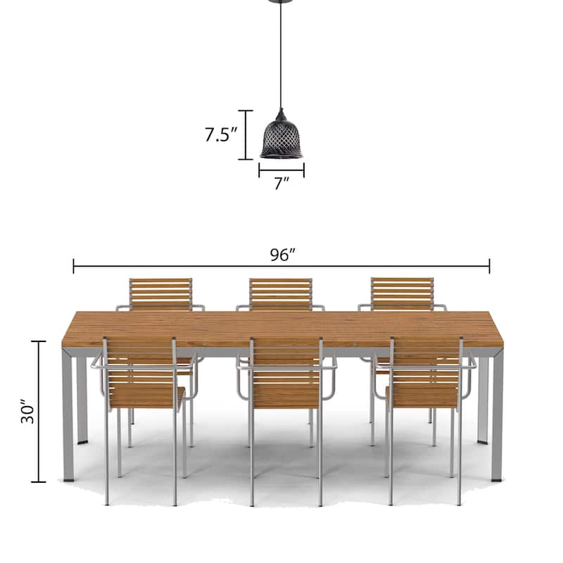 Gale River of Goods Black Metal and Hand-Blown Glass 7-Inch Pendant Light with Adjustable Hanging Cord - 7" x 7" x 63"