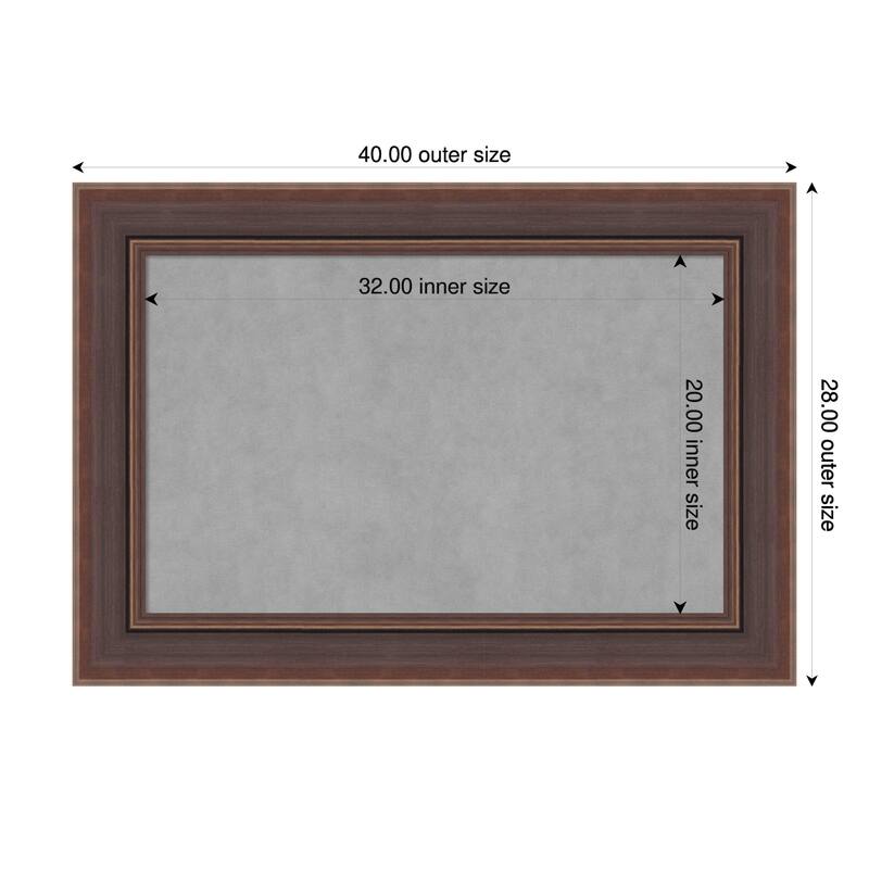 Amanti Art Moab Brown Bronze Framed Magnetic Board - 40 x 28 in