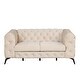 preview thumbnail 8 of 46, 63" Velvet Upholstered Loveseat Sofa with Button Tufted Back