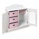 preview thumbnail 6 of 9, Badger Basket Mirrored Doll Armoire with 3 Baskets and 3 Hangers - White/Pink