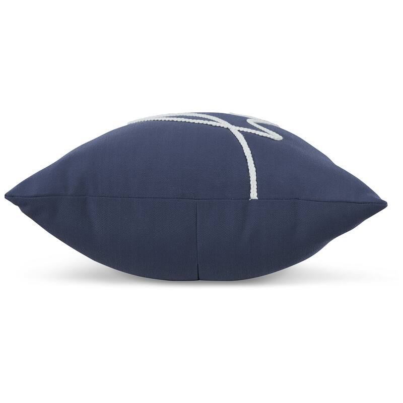 Ashley Furniture Velvetley Navy/White Indoor/Outdoor Pillow