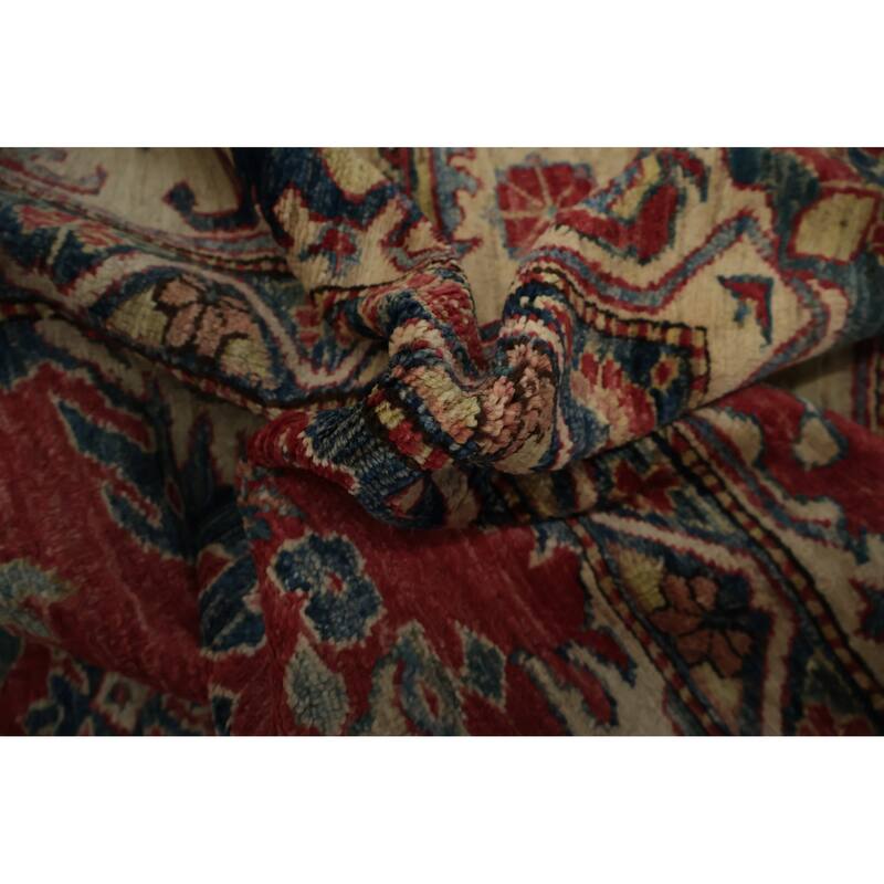 Hand Knotted Oriental 100% Wool Carpet Traditional Floral Red Kazak Area Rug - 10' 11'' X 7' 6''