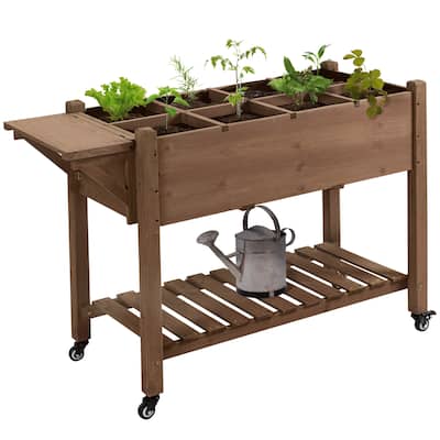 Outsunny Raised Garden Bed with 8 Grow Grids