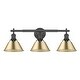 preview thumbnail 2 of 0, Yep by Golden Lighting Orwell 3-light Vanity in Matte Black and Brushed Champagne Brass shade