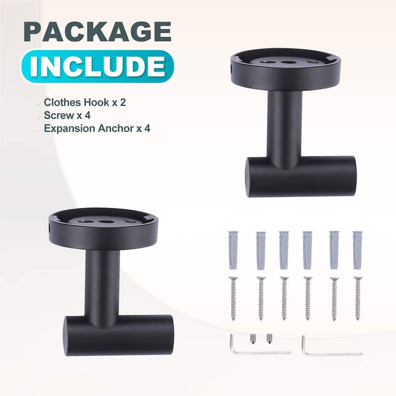 WOWOW Stainless Steel J-Hook Robe/Towel Hook 2 PCS