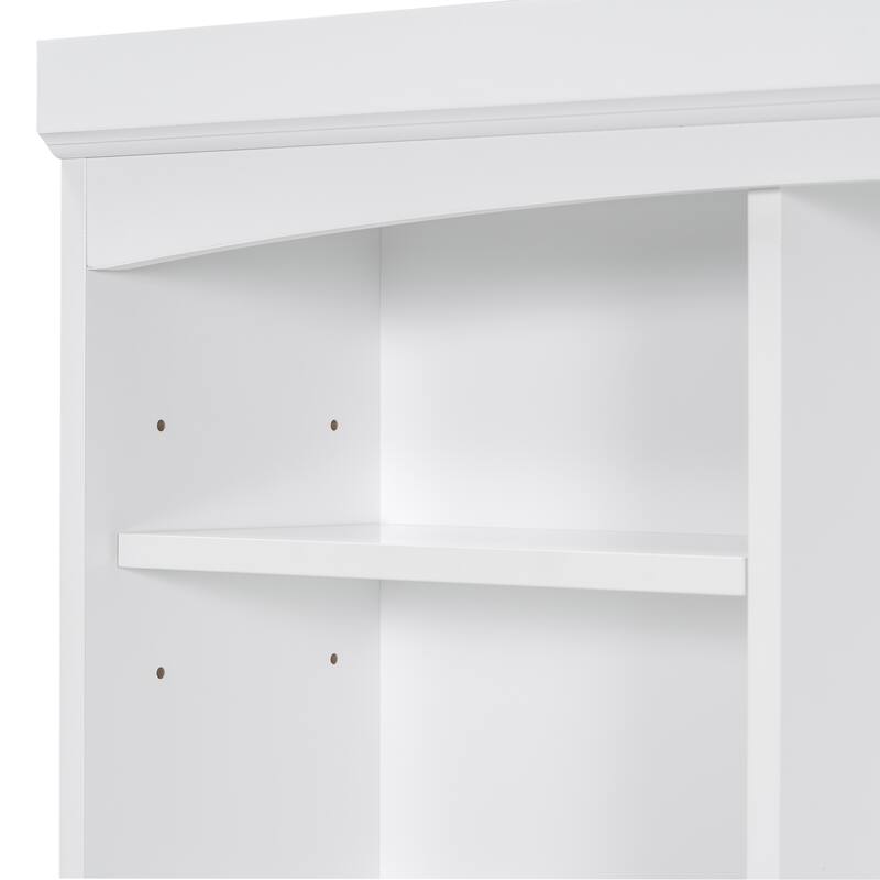 White MDF Tall Bathroom Cabinet with Tilt-Out Hamper and Adjustable Shelves - 39.3” W × 16.50” D × 70.9” H