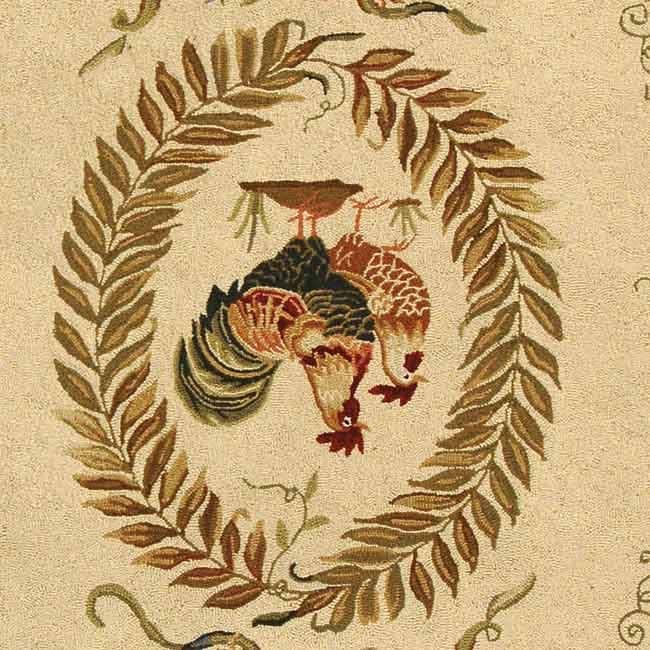 SAFAVIEH Handmade Chelsea Asmaa French Country Rooster Wool Rug