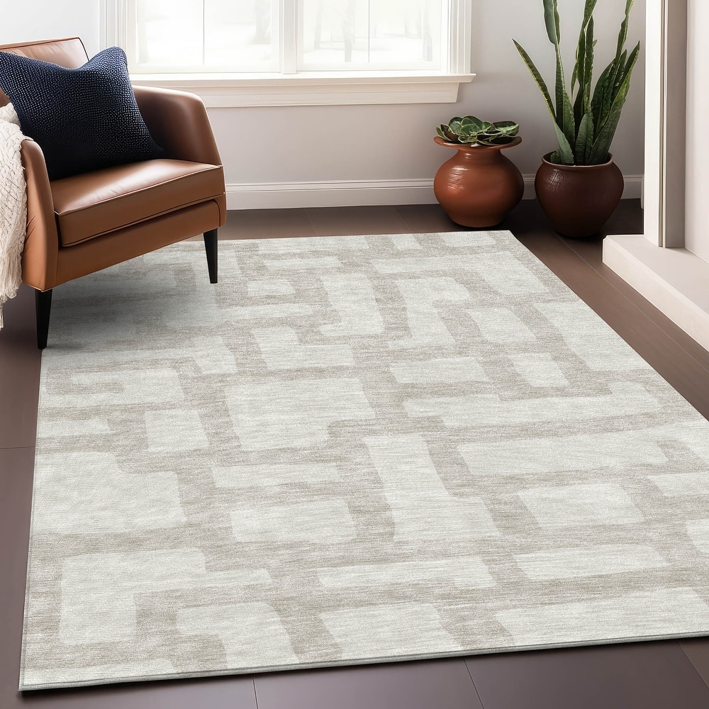 Premium Washable Super Soft Geo Maze Mayfield Rug