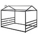 preview thumbnail 6 of 10, Black Queen Size Metal House Shape Platform Bed