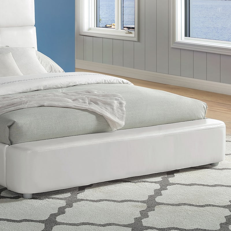 Furniture of America Delamer Modern White Low Profile Platform Bed