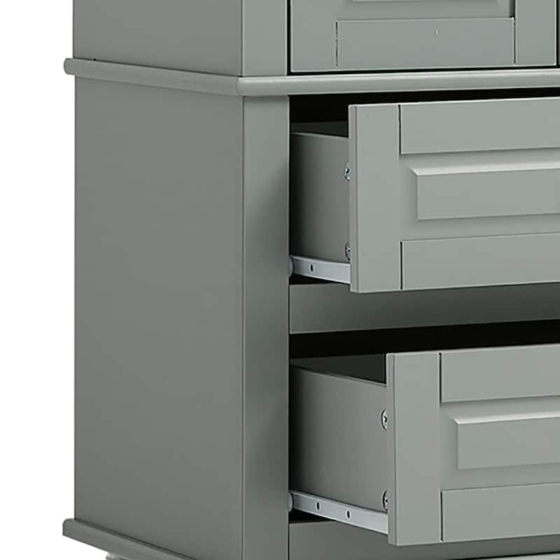 Modern Minimalist Wooden Tall Bathroom Storage Cabinet with Anti-Tipping Device