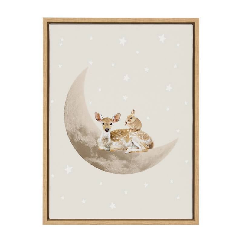Kate and Laurel Sylvie On the Moon Framed Canvas by July Art Prints