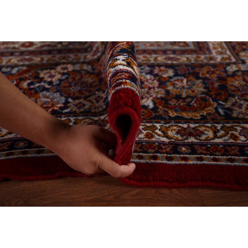 Traditional Red Kashan Turkish Rug Medallion Machine-Made Carpet - 9'8" x 12'6"