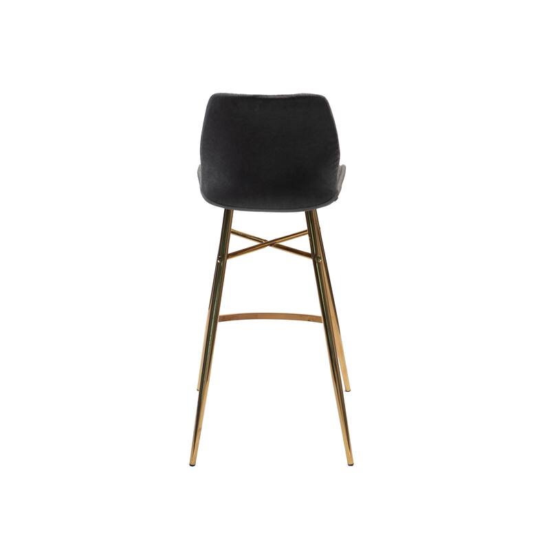 Porthos Home Cala Bar Stools Set of 2, Velvet Upholstery, Gold Chrome Legs