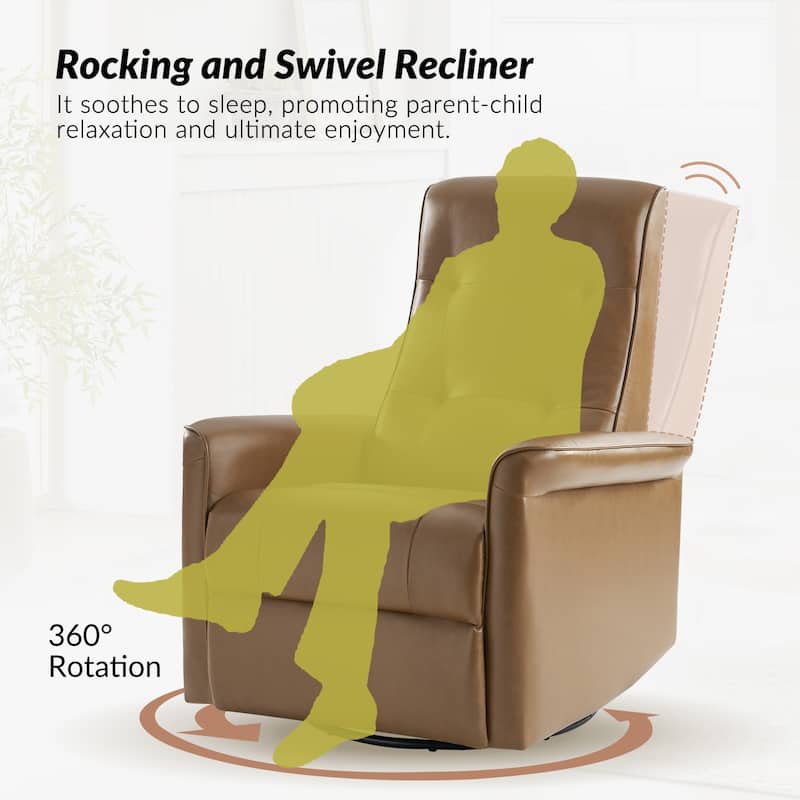 Valentin Modern Faux Leather Swivel Power Recliner with USB Ports Set of 2 by HULALA HOME