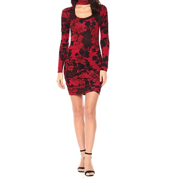 guess red floral dress