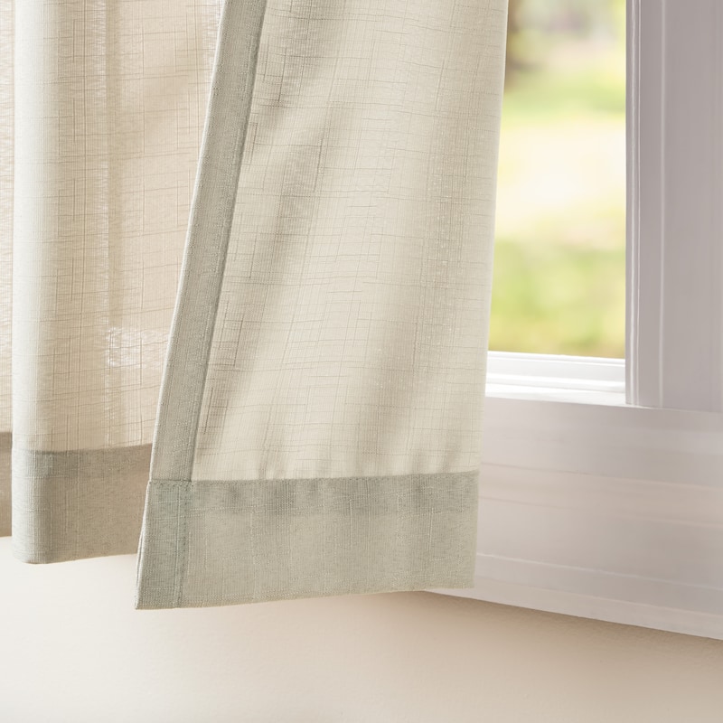 EXCLUSIVE HOME Loha Linen Grommet Top Curtain Panel Pair