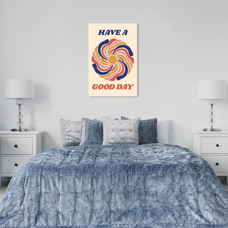 Wynwood Studio Canvas Typography and Quotes Have a Good Day Poster Purple Modern & Contemporary Wall Art Canvas Print - 24 x 36