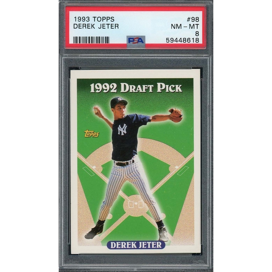 derek jeter rookie card graded Amazon.com: Derek Jeter Rookie Card – 1993 Topps #98 PSA 9 (Cert  #41538850), Authenticated Collector Trading Card : Collectibles & Fine Art main image 1