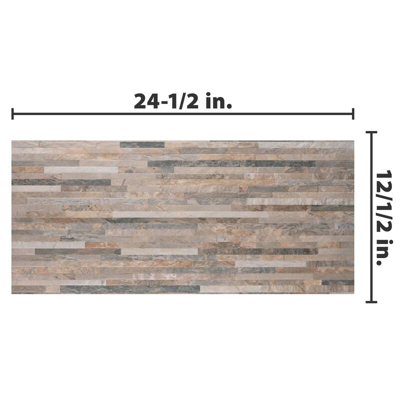 Merola Tile Muro Ardesia Ocre 12-1/2" x 24-1/2" Porcelain Wall Tile