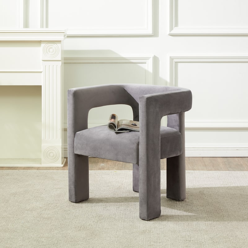SAFAVIEH Couture Deandre Cut Out Accent Chair (Fully Assembled) - 24.8 IN W x 20.8 IN D x 26.8 IN H