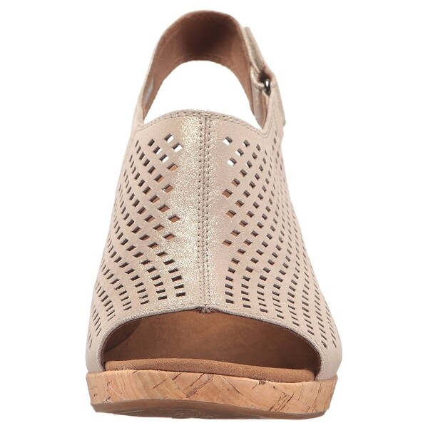 rockport briah perforated leather wedge sandals