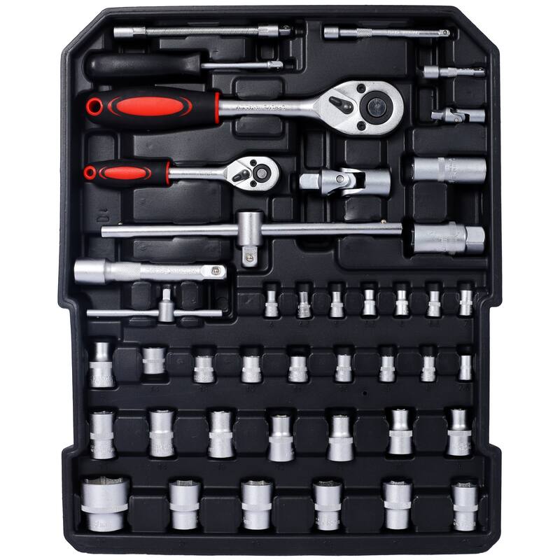 969pcs Home Repair Tool Set Kit for Men, Toolbox Storage Case with 4 Drawers, Household Tool Kit with Rolling Tool Box