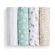 preview thumbnail 11 of 50, aden+anais essentials 4-Pack 100% Cotton Muslin Swaddle Blankets giraffe safari