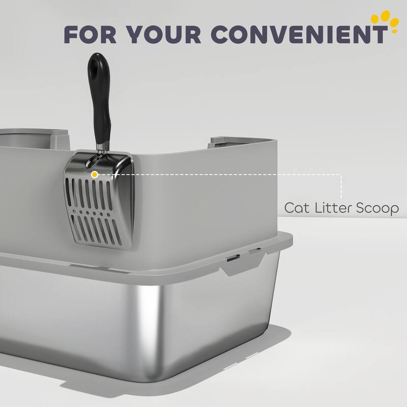 Stainless Steel Cat Litter Box with High Sides