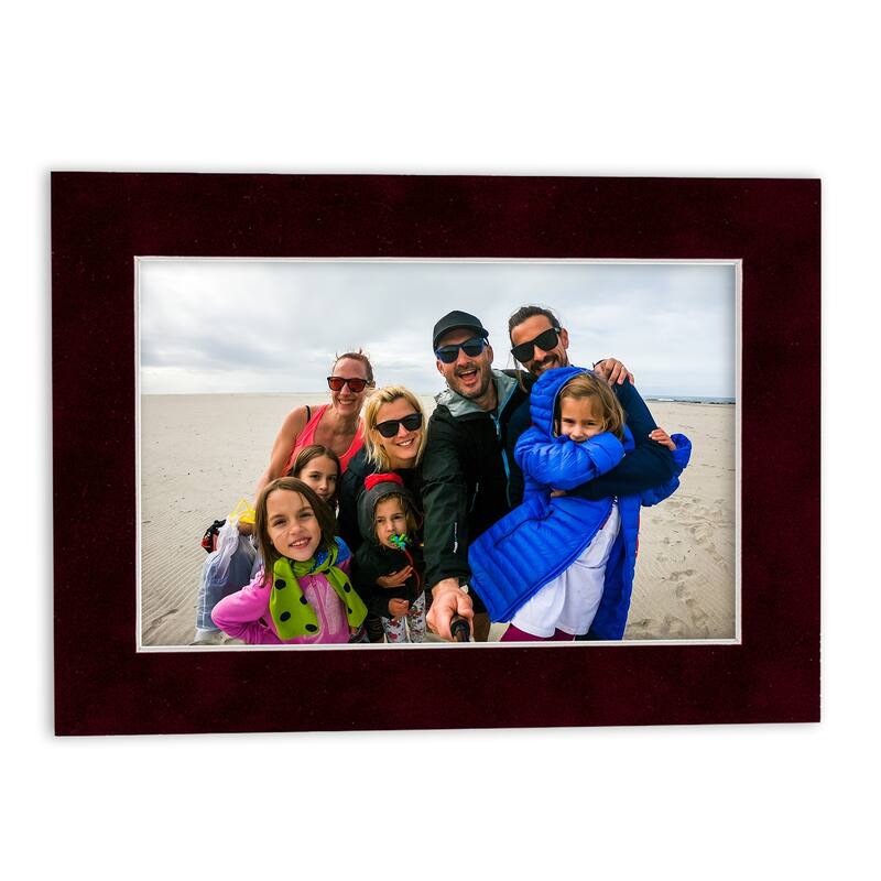 10x13 Mat Bevel Cut for 8x10 Photos Acid Free Dark Red Suede Precut Matboard For Pictures