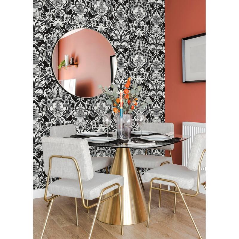 A-Street Prints Sadie Black Parisian Damask Wallpaper