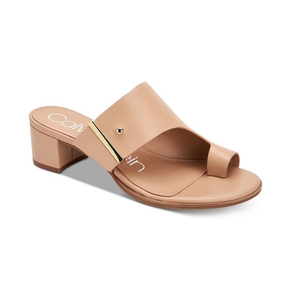 Shop Calvin Klein Womens Daria Leather Split Toe Casual Slide Sandals ...