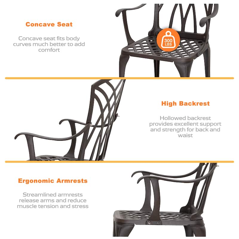 NUU GARDEN 5-piece Antique Bronze Cast Aluminum Patio Dining Set