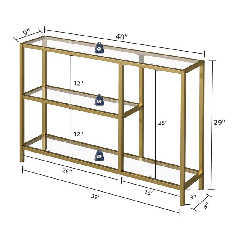 Adjustable Height Entryway Table with storage Non-Slip Design - 40*29