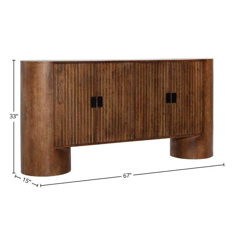 Saddle 67" Wide Sideboard, Medium Brown