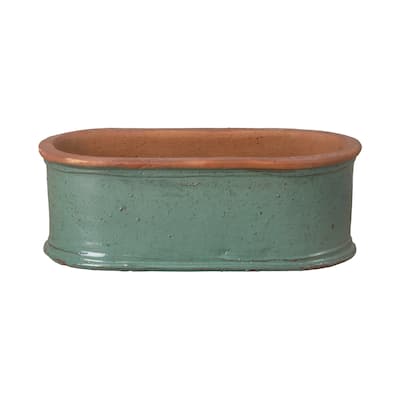 Oval Window Box, Teal 24X11X9H" - 24x11