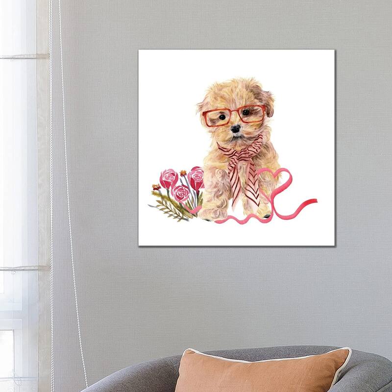 iCanvas "Valentine Puppy II" by Melissa Wang Canvas Print - 26x26x1.5
