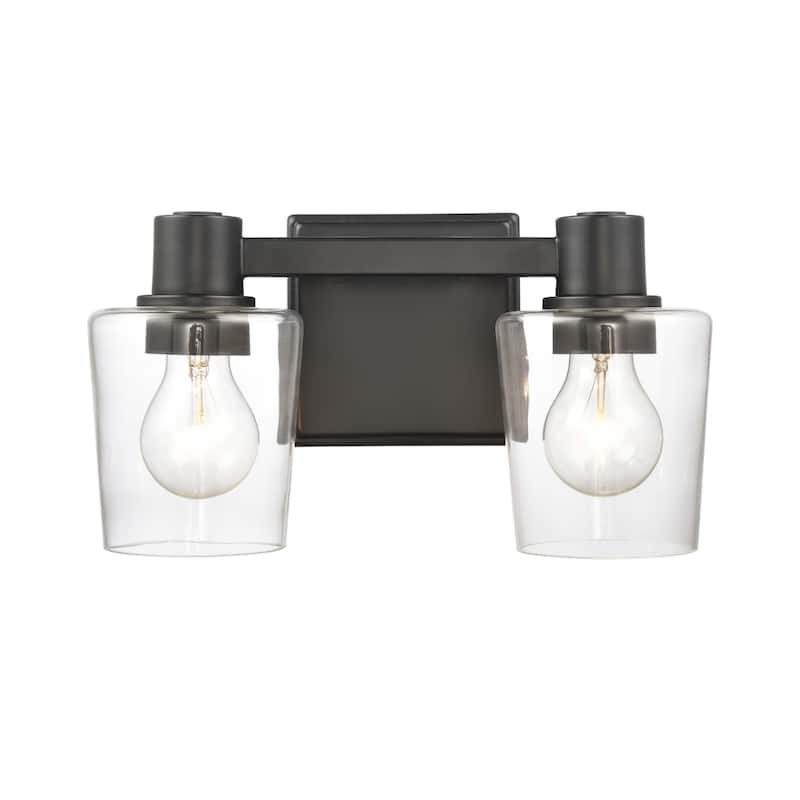Cecil 14-inch Wide 2-Light Vanity Light in Matte Black - 12