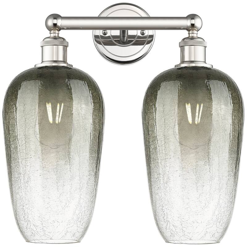 Innovations Lighting Endless Possibilities Edison - Brookhaven Flute - 2 Light 16" Bath Vanity Light - Slate/Polished Nickel