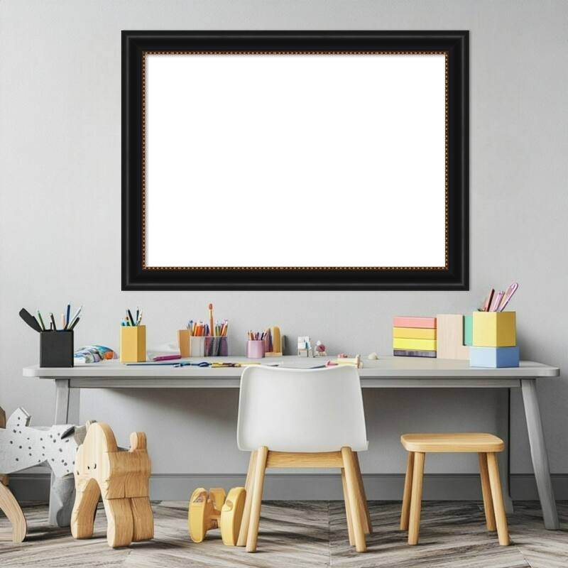Amanti Art Manhattan Black Framed Dry Erase Magnetic Board