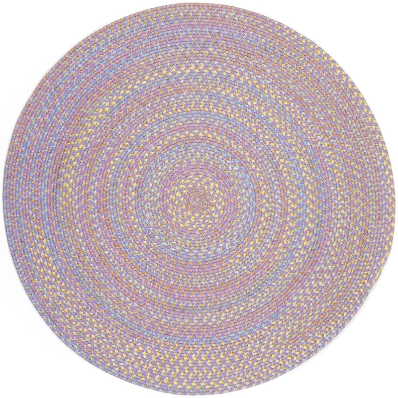 Rhody Rug Playful Indoor/Outdoor Braided Area Rug - 4' Round - Violet