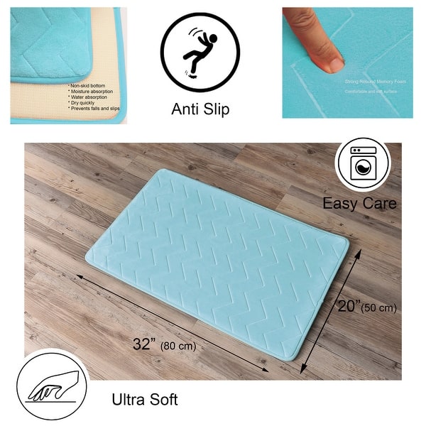 Memory Foam Bathroom Rugs, Ultra Soft & Non-Slip Bath Mat, Water