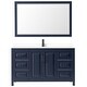 preview thumbnail 45 of 71, Daria 60 Inch Single Vanity, Cultured Marble Top, 58 Inch Mirror
