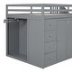 preview thumbnail 18 of 18, Merax Full Size Wood Loft Bed With Built-in Wardrobes, Cabinets and Drawers