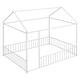 preview thumbnail 3 of 22, Metal Full Size Floor Bed with Fence and Semi-enclosed House Roof