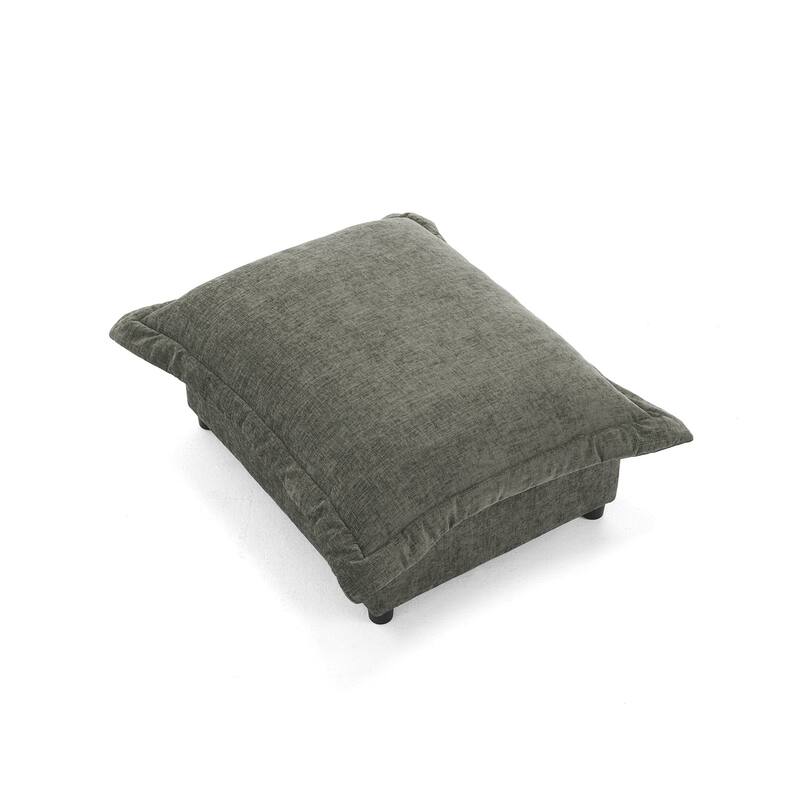 37"W Oversized Upholstered Chenille Rectangle Cloud Ottoman