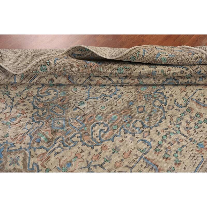 Geometric Tabriz Persian Area Rug Handmade Traditional Wool Carpet - 7'10"x 11'1"